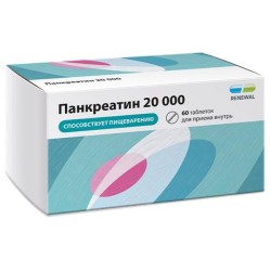 Панкреатин 20000, таблетки кишечнорастворимые покрытые пленочной оболочкой 20000 ЕД 60 шт